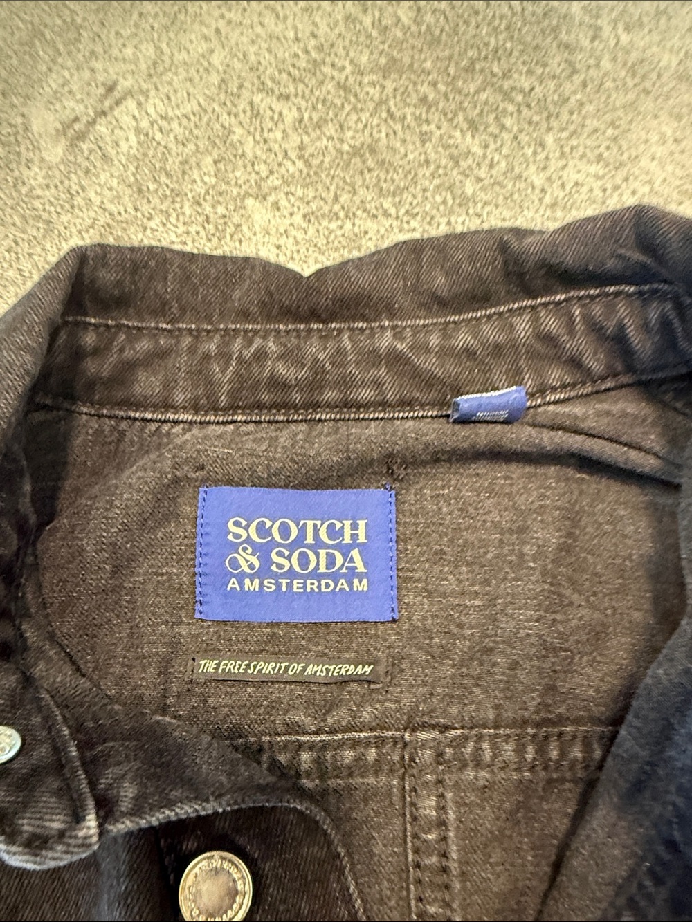 Scotch & Soda Black Washed Denim Belted Jacket - Picture 2 of 3
